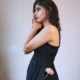 Black Smocked Strappy Maxi Dress with Pockets | Pocket Dress Woman wearing black smocked strappy maxi dress with invisible side pockets, Pocket Dress India