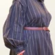 Charcoal Pinstripe Shirt Dress with Pockets | Pocket Dress Woman wearing charcoal pinstripe button-down shirt dress with invisible side pockets, Pocket Dress India