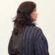 Charcoal Pinstripe Shirt Dress with Pockets | Pocket Dress Woman wearing charcoal pinstripe button-down shirt dress with invisible side pockets, Pocket Dress India