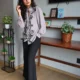 grey embroidered co-ord set with pockets, front view, Pocket Dress
