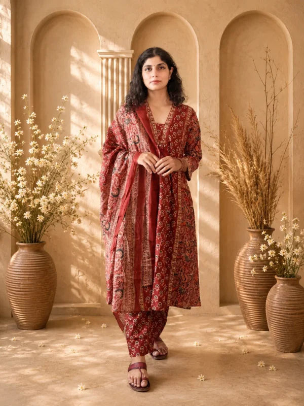 a-line pocket kurta set, front view, Pocket Dress