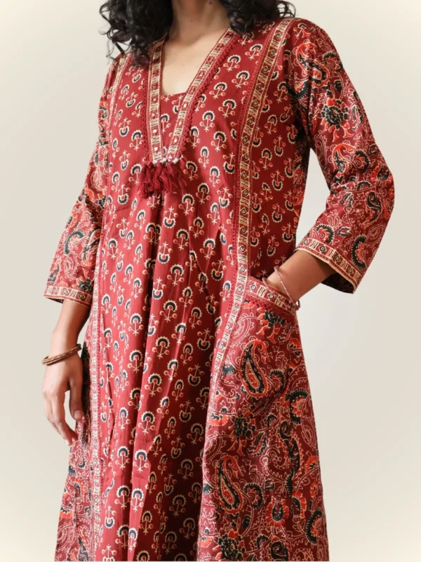 a-line pocket kurta set, front view, Pocket Dress