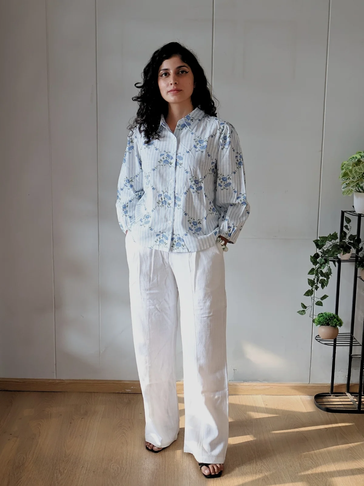 floral co-ord set with pockets, front view, Pocket Dress