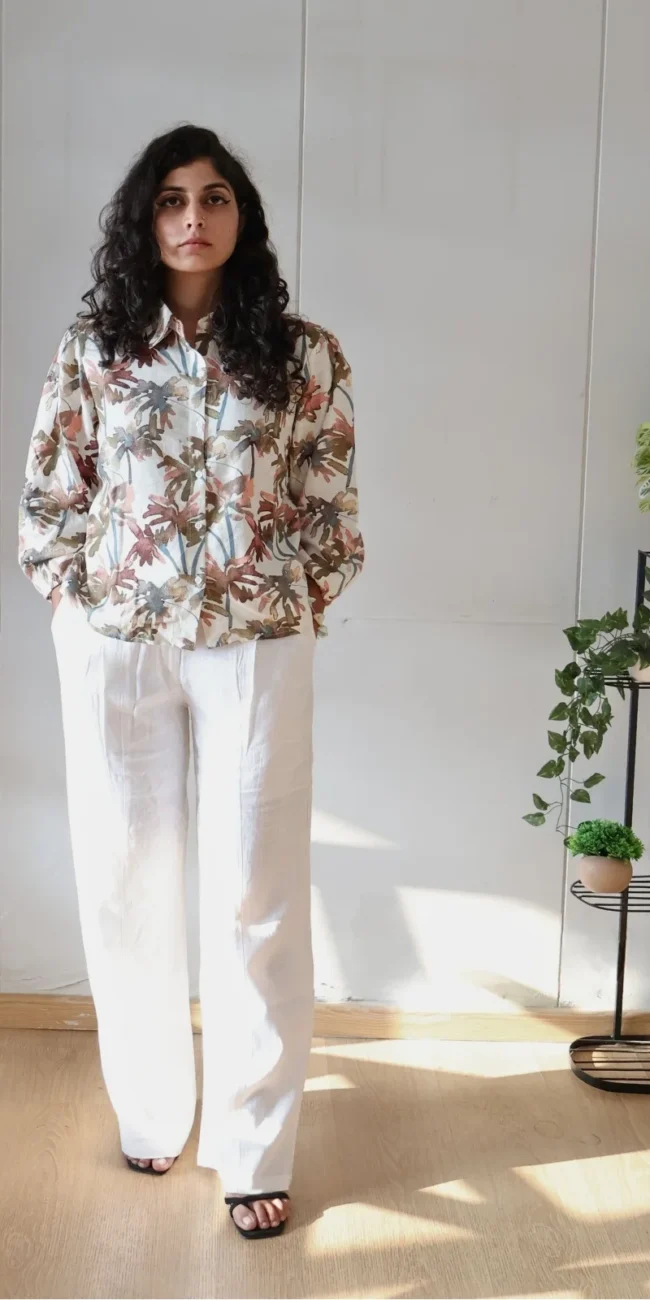 floral print co-ord set with pockets, front view, Pocket Dress