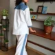 Denim Trim Co-Ord Set with Pockets denim trim co-ord set with pockets, front view, Pocket Dress