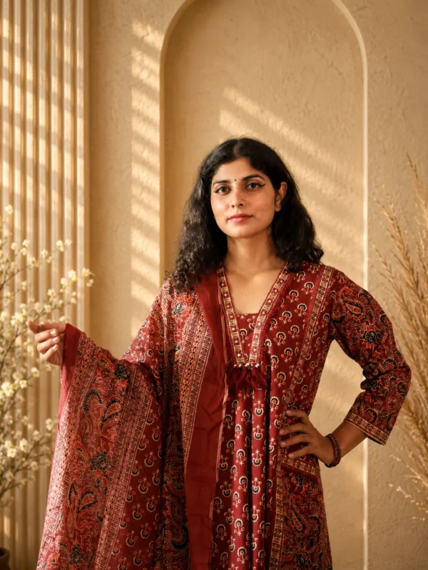 a-line pocket kurta set, front view, Pocket Dress