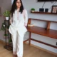 linen co-ord set with pockets, front view, Pocket Dress