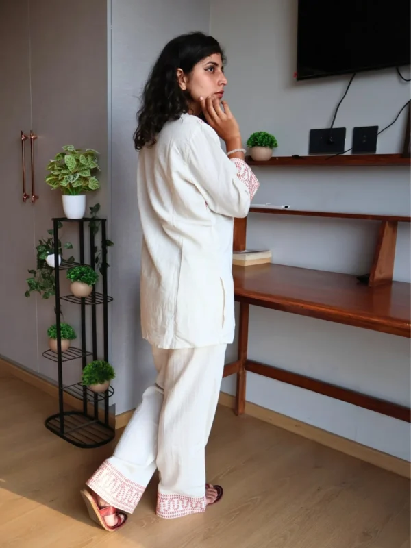 linen co-ord set with pockets, front view, Pocket Dress