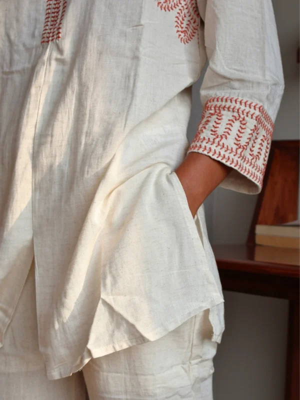 linen co-ord set with pockets, front view, Pocket Dress