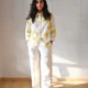 yellow floral co-ord set with pockets, front view, Pocket Dress
