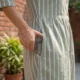 sage green midi dress with pockets, front view, Pocket Dress