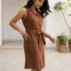 brown shirt dress with pockets | Pocket Dress