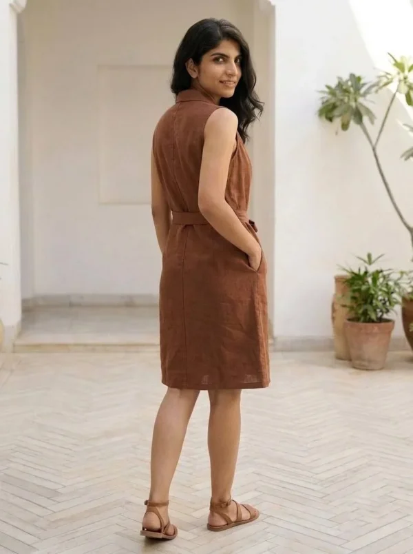 brown shirt dress with pockets | Pocket Dress