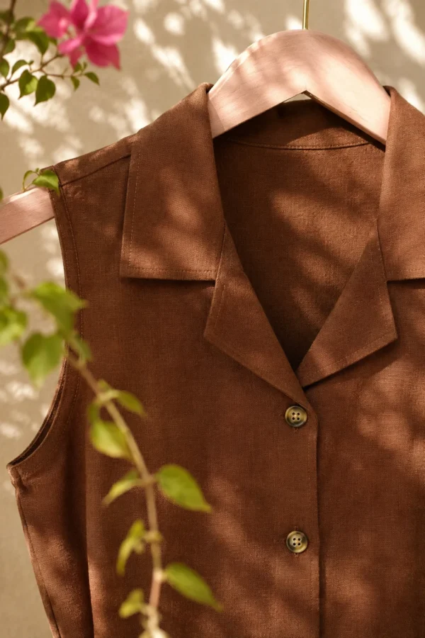 brown shirt dress with pockets | Pocket Dress