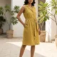 khaki midi dress with pockets, Pocket Dress