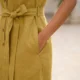 khaki midi dress with pockets, Pocket Dress